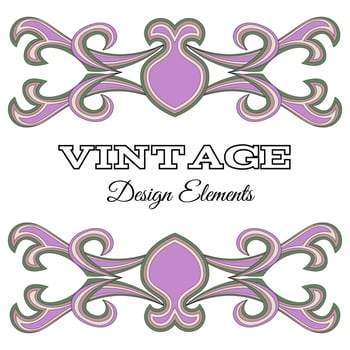Calligraphic design elements and page decoration. Purple Vintage floral elements for design. Vector decorative design elements.