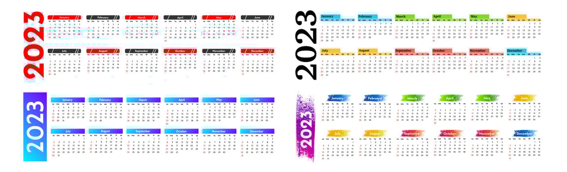 Calendar for 2023 isolated on a white background vector