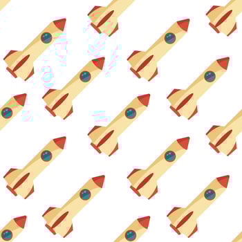 Seamless pattern with space rocket. Vector illustration.