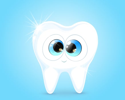 Cute cartoon shining tooth character, Oral dental hygiene concept symbol. vector