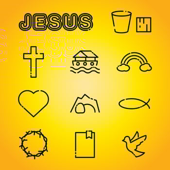 Christian Faith Religion Icons Illustration vector