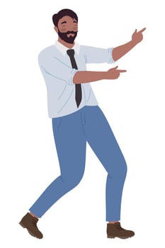 bearded elegant businessman celebrating vector