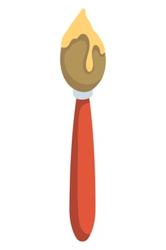 red paint brush school supply vector