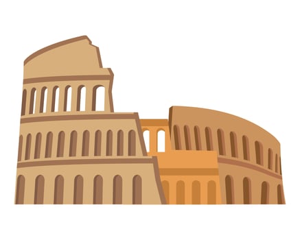 roman coliseum famous landmark vector