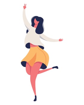woman dancing with skirt vector