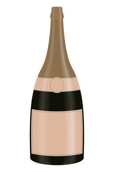 golden champagne bottle vector