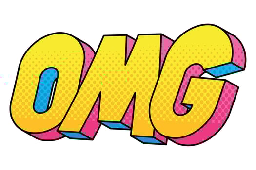 omg pop art lettering vector