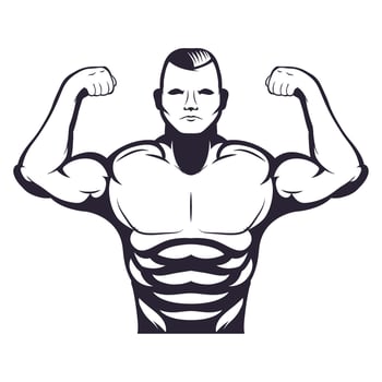 strong man bodybuilder vector