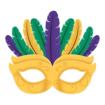 yellow mardi gras mask vector