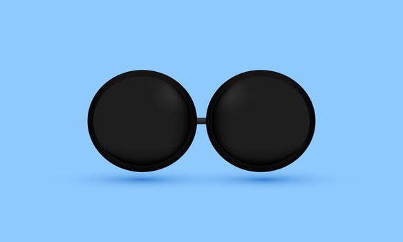 illustration realistic eye glass black modern style 3d creative isolated on background vector