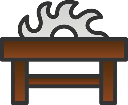 Table Saw Vector Icon Design