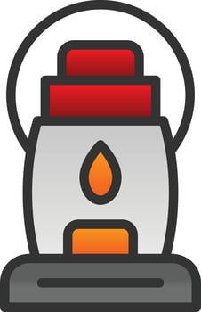 Oil Lamp Vector Icon Design