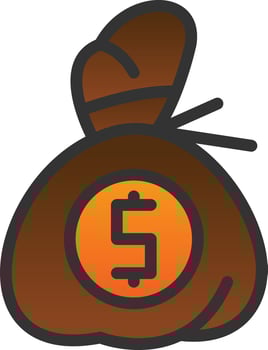 Money Bag Vector Icon Design