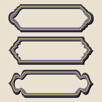 ARABIC FRAME TEMPLATES BACKGROUND SET. ISLAMIC BADGES DESIGN SET vector