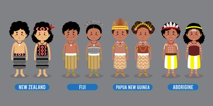 Character in Different National Costumes vector