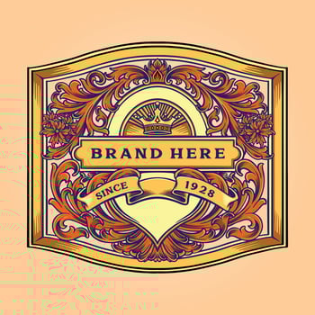Vintage label flourish ornament illustration Vector for your work Logo, mascot merchandise t-shirt, stickers and Label designs, poster, greeting cards advertising business company or brands.