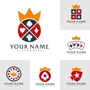 Set of King Poker logo vector template, Creative Poker logo design concepts