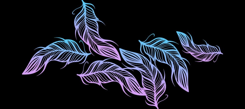 gradient feathers dark background Design Wallpaper Vector