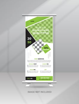 Corporate modern roll up banner standee template vector