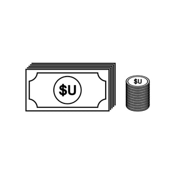 Uruguay Currency Symbol, Peso Uruguayo Icon, UYU SIgn. Vector Illustration