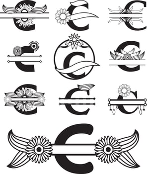 Alphabet Letter Monogram design. wedding logo vector