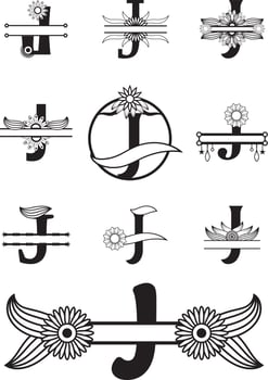 Alphabet Letter Monogram design. wedding logo vector