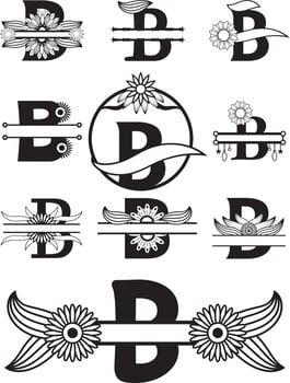 Alphabet Letter Monogram design. wedding logo vector