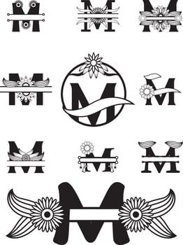 Alphabet Letter Monogram design. wedding logo vector