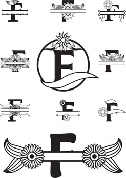 Alphabet Letter Monogram design. wedding logo vector