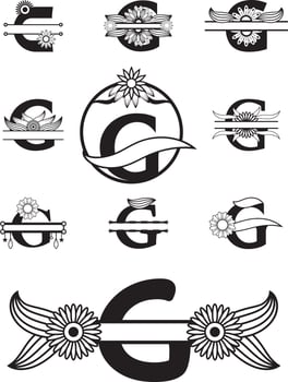 Alphabet Letter Monogram design. wedding logo vector