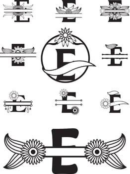 Alphabet Letter Monogram design. wedding logo vector