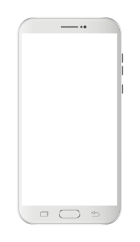 Modern white touchscreen cellphone tablet smartphone isolated png