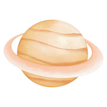 Watercolor planet hand-drawn, Astronomy and Space concept png