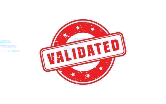 VALIDATED rubber stamp with grunge style on white background vector