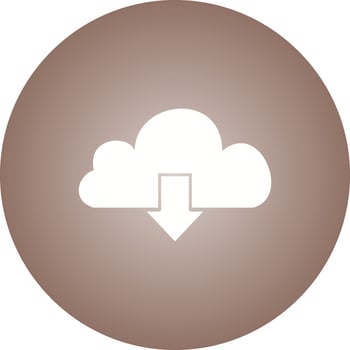Beautiful Cloud Download Glyph Vector Icon