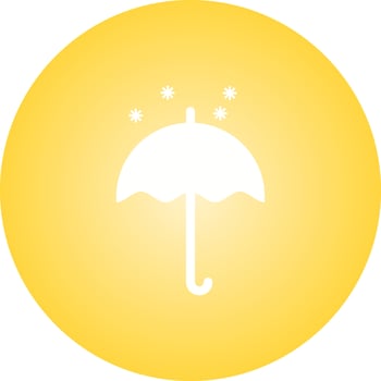 Beautiful Snow In Umbrella Glyph Vector Icon