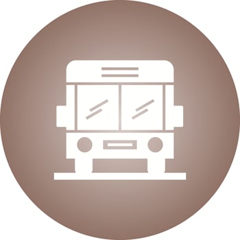 Beautiful School Bus Glyph Vector Icon