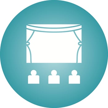 Beautiful Cinema Hall Glyph Vector Icon