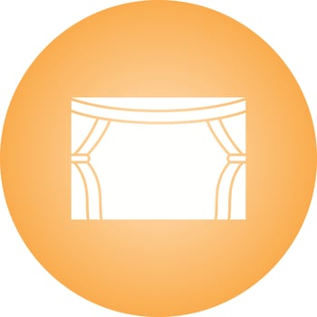 Beautiful Cinema Hall Glyph Vector Icon