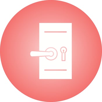 Beautiful Door Lock Glyph Vector Icon