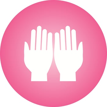 Beautiful Praying Hand Glyph Vector Icon