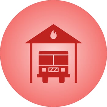 Beautiful Fire station Vector Glyph Icon