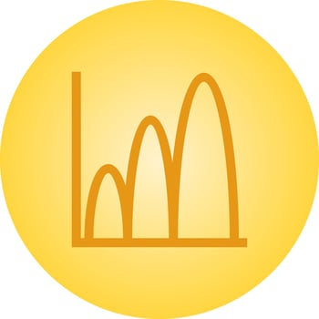 Beautiful Bell shaped graph Vector Glyph Icon