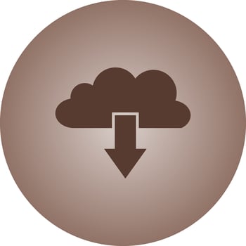 Beautiful Cloud downloads Vector Glyph icon