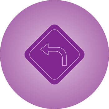 Beautiful Left turn Vector Glyph icon