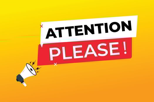 Shouting on megaphone with attention please design vector