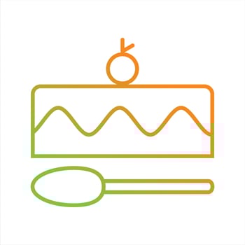 Beautiful Small Cake Line Vector Icon