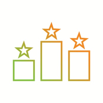 Beautiful Stars ranking vector line icon
