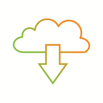 Beautiful Cloud download vector line icon