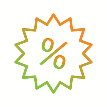 Beautiful Percentage tag vector line icon
